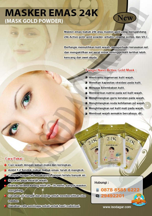 masker emas bubuk 24k isodagar masker emas bubuk 24k isodagar